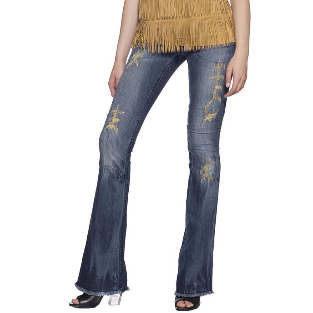 PLEIN SUD Women's Embellished Flare Jeans Women BLUE Pants